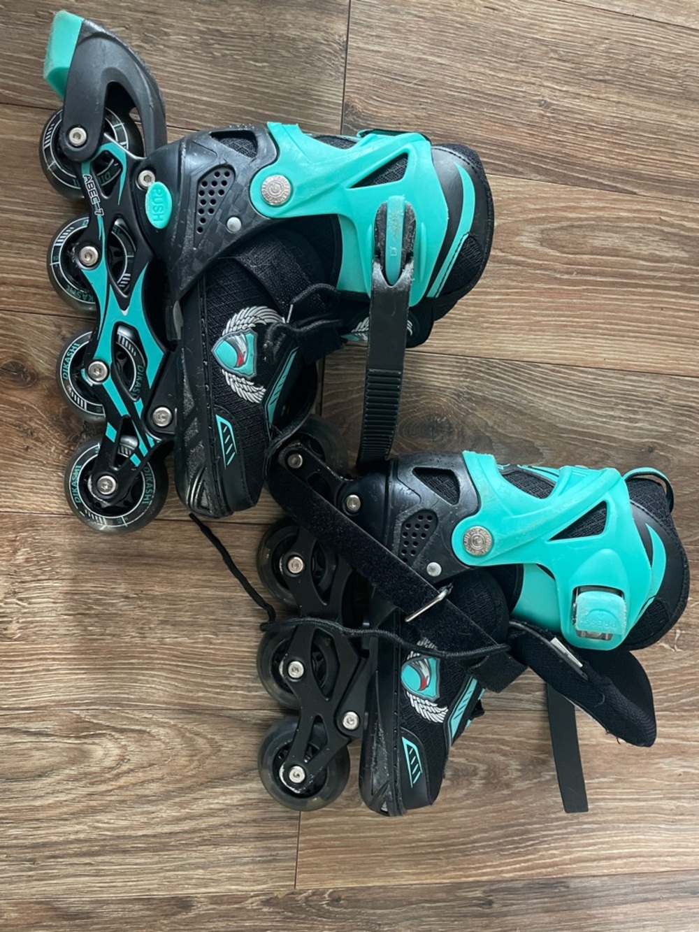 Adjustable Kids Inline Skates - Teal and Black
